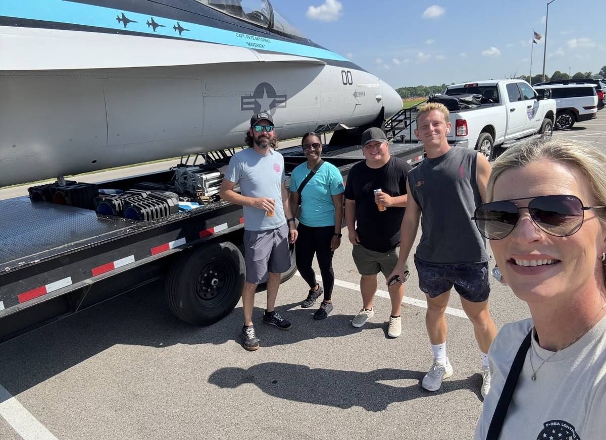 Air show community with jet